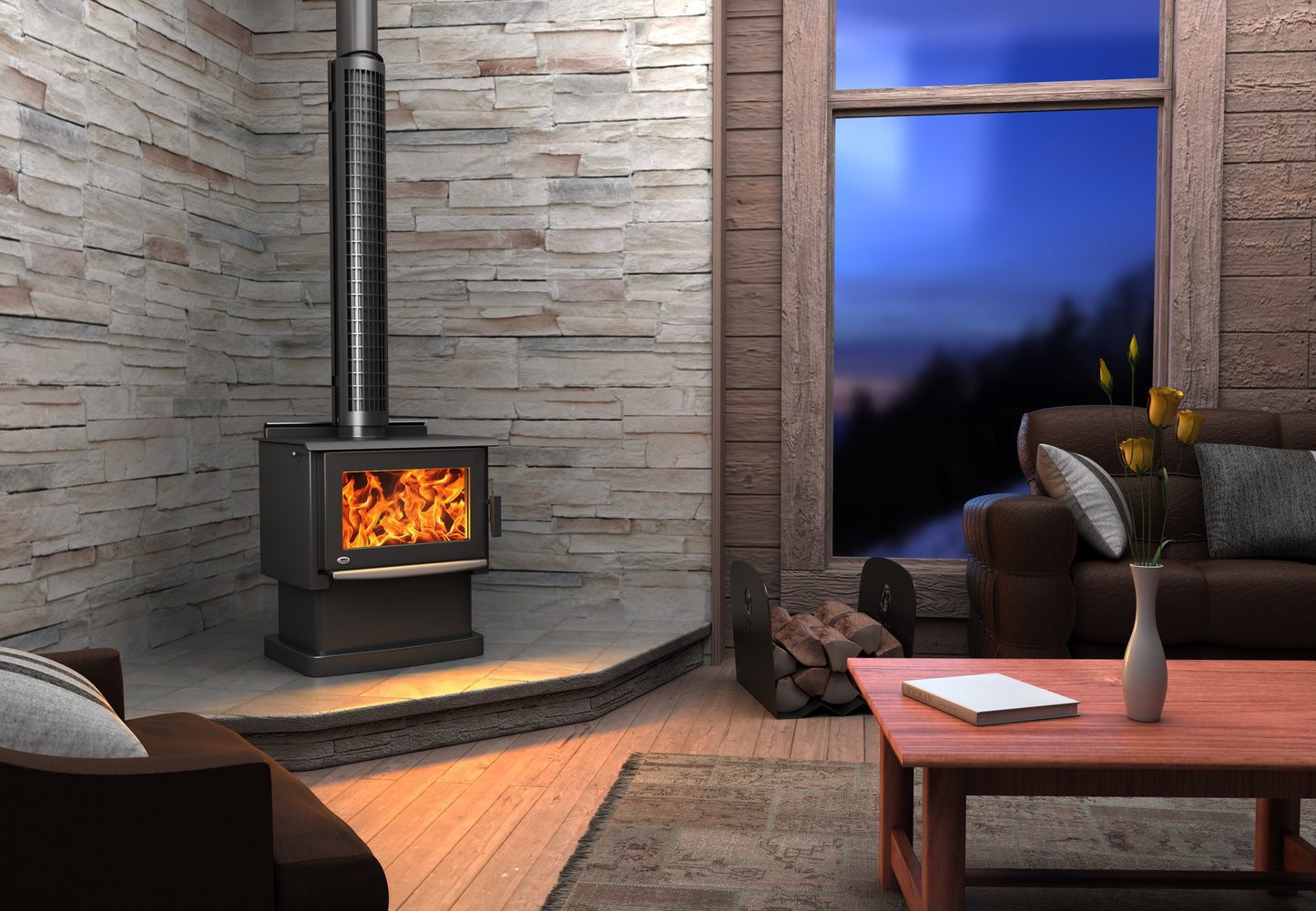 Yunca Monte Base WoodBurner - Gunmetal Black