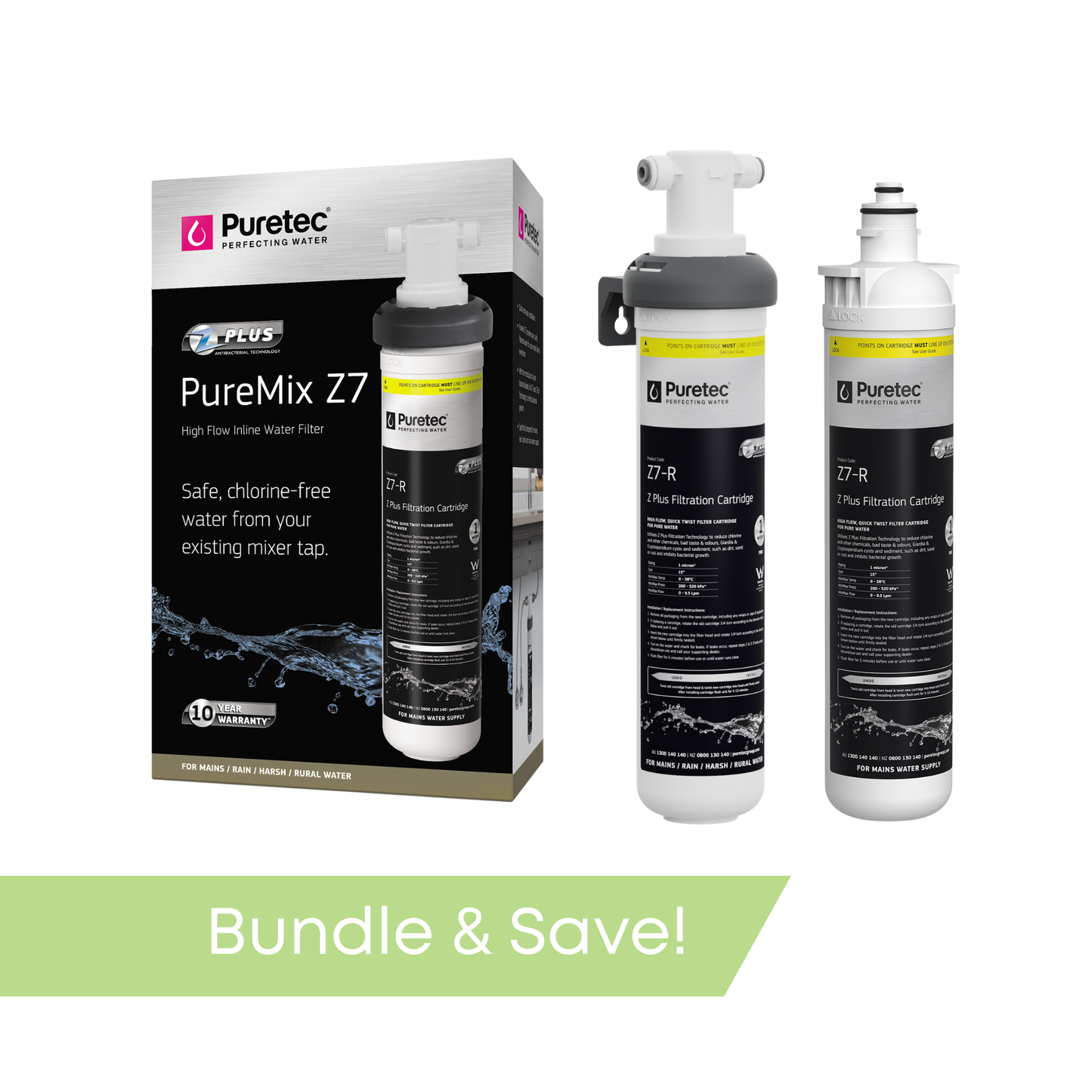 Puretec PureMix Z7 Water Filter + Z7-R Cartridge Bundle
