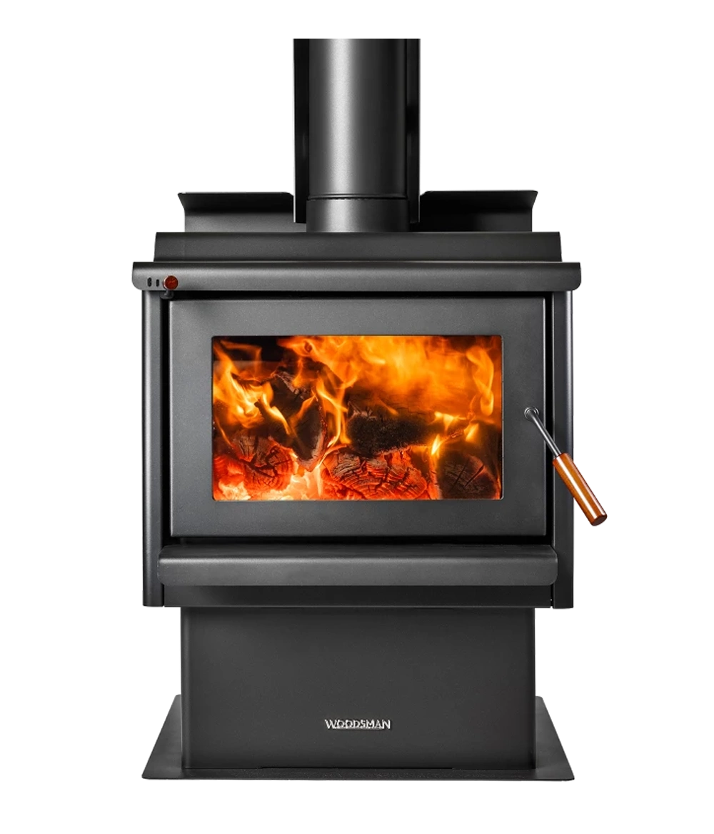 Woodsman Coleridge ULEB Wood Fire with Pedestal Metallic Black