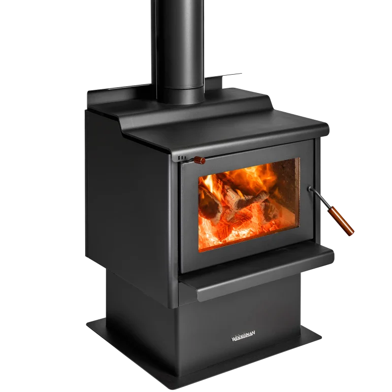 Woodsman Coleridge ULEB Wood Fire with Pedestal Metallic Black