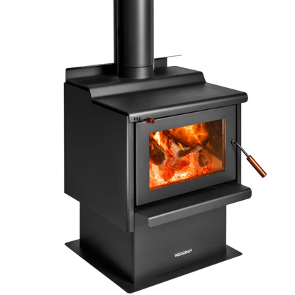 Woodsman Coleridge ULEB Wood Fire with Pedestal Metallic Black