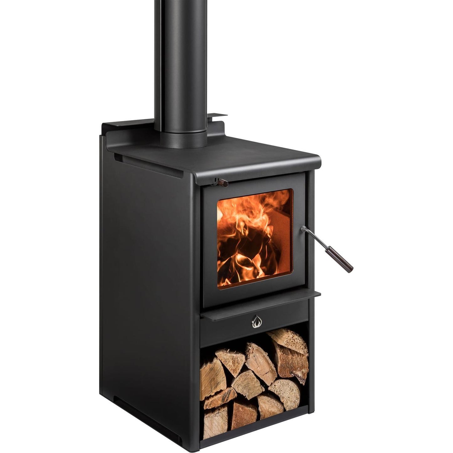 Woodsman Serene ULEB Freestanding Woodbox and Flue Kit
