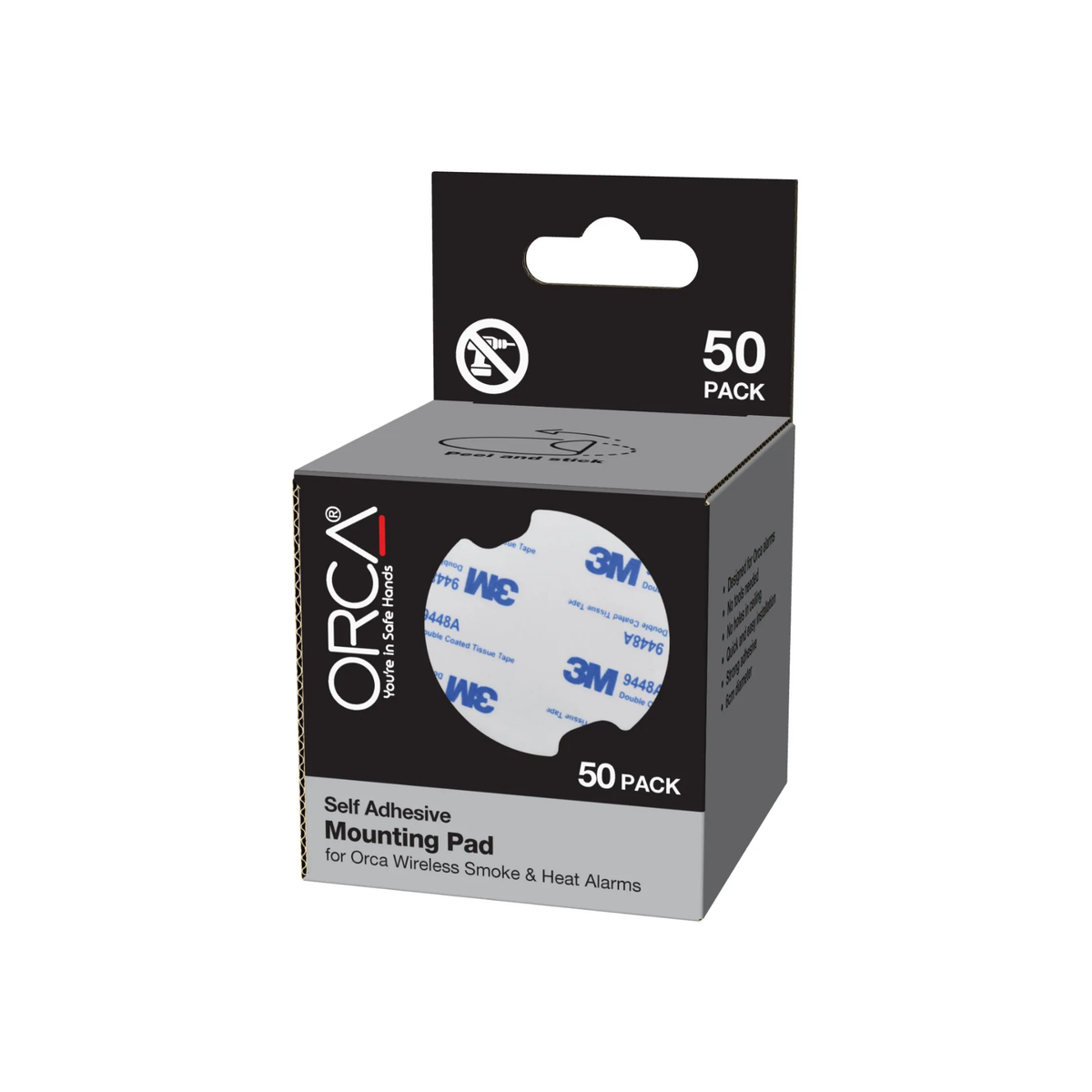 Orca Self Adhesive Mounting Pads (50 Pack)