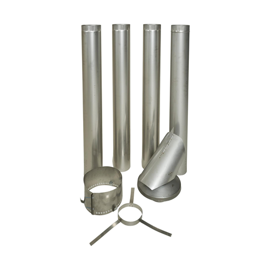 Woodsman Heat Saver Flue Kit Flare W/1200 Shield - Pewter