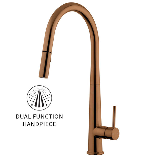 Apollo Gooseneck Pull Out Sink Mixer  Brushed Copper (PVD)