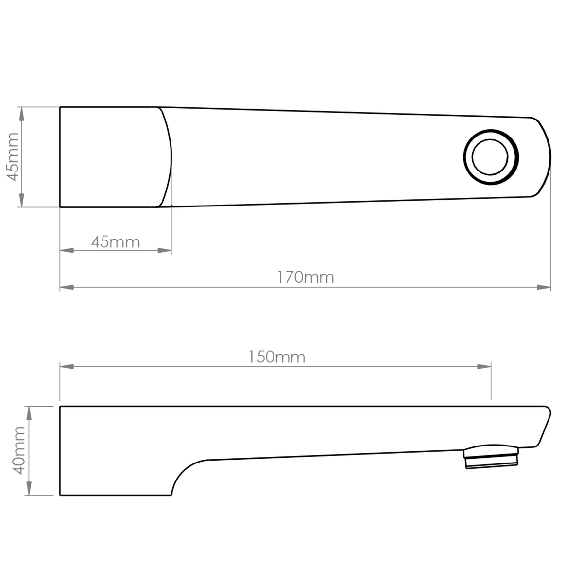 Voda Wall Mounted Bath Spout