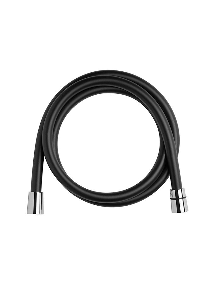 1.5m Big Bore Shower Hose Smooth Skin Black/Chrome