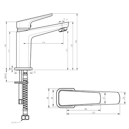 Voda Eclipse Basin Mixer - Chrome