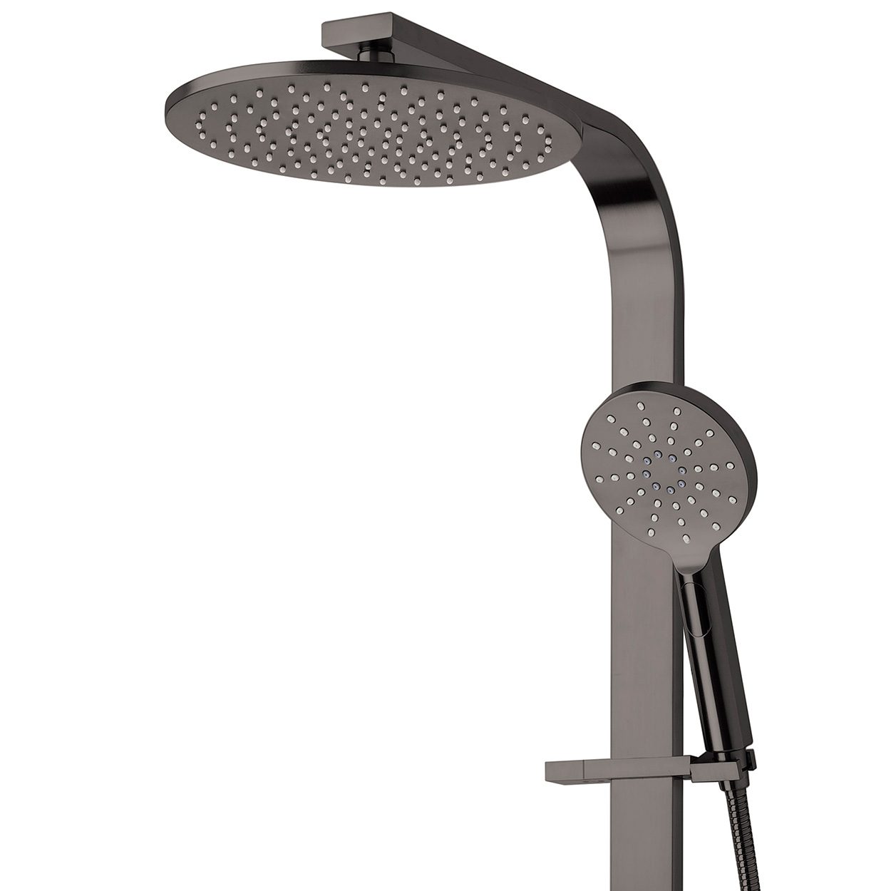 Eclipse Double Head Shower (Round) - Brushed Gunmetal (PVD)