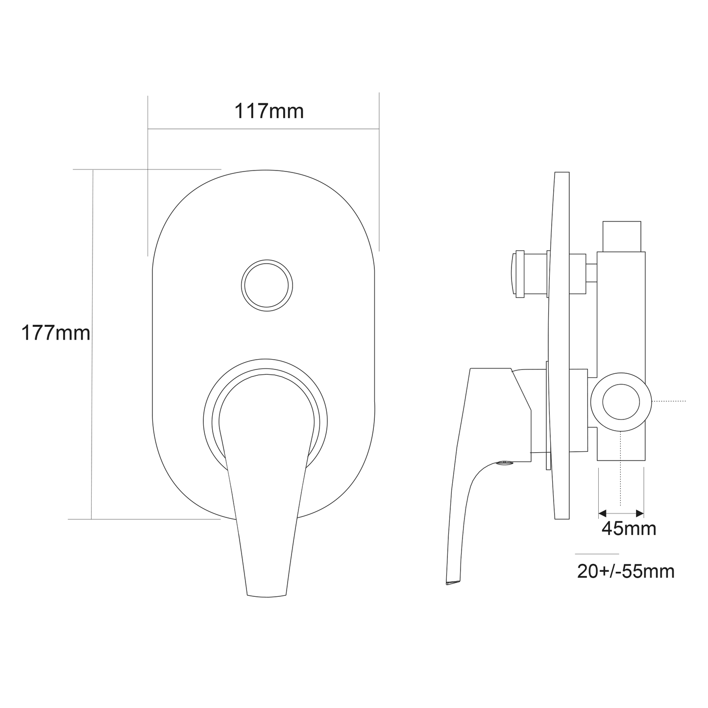 EcoMix Diverter Shower Mixer - Chrome