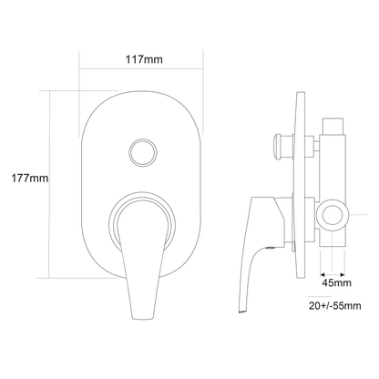 EcoMix Diverter Shower Mixer - Chrome