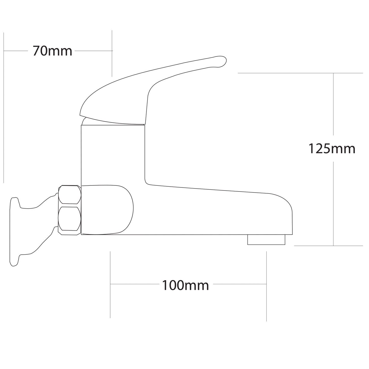 EcoMix Exposed Bath Mixer 15mm - Chrome