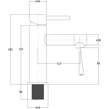 EcoMinimal Basin Mixer - Matte Black