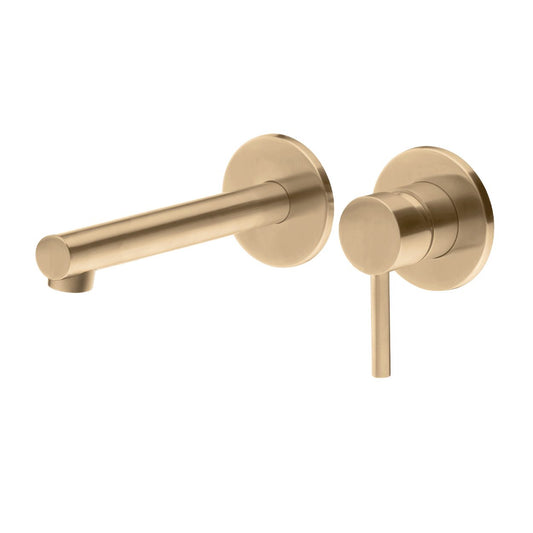 EcoMinimal Wall Mounted Basin Mixer -  Brushed Brass