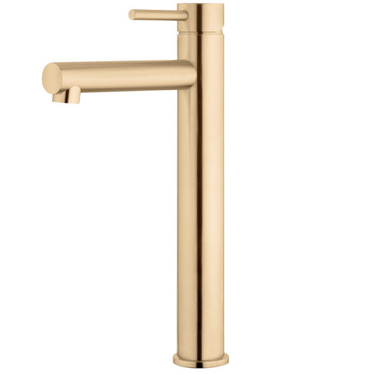 EcoMinimal High Rise Basin Mixer - Brushed Brass