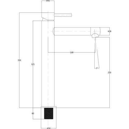 EcoMinimal High Rise Basin Mixer - Brushed Stainless