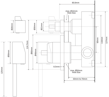 Voda Storm Shower Mixer with Diverter - Brushed Brass
