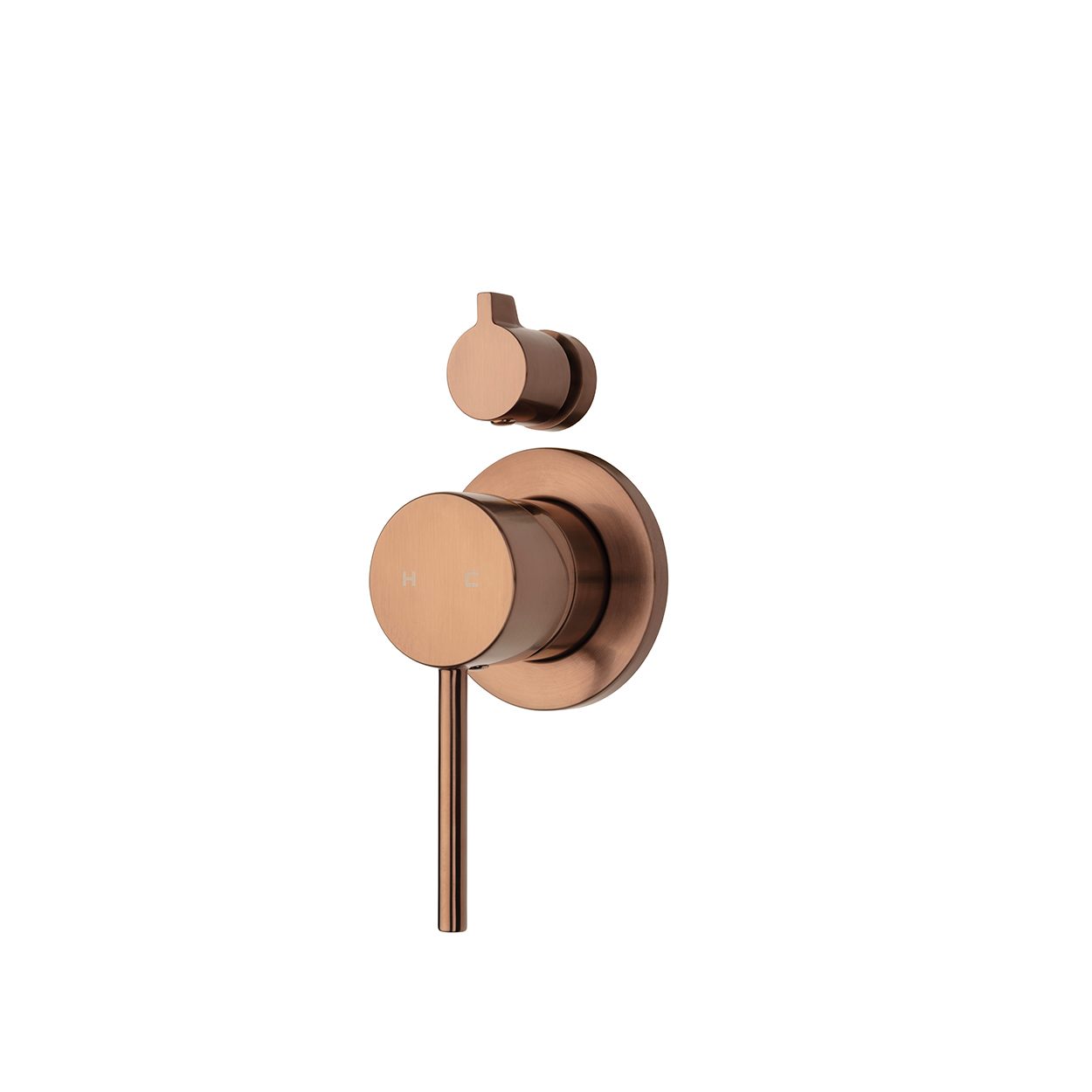 Voda Storm Shower Mixer with Diverter - Brushed Copper