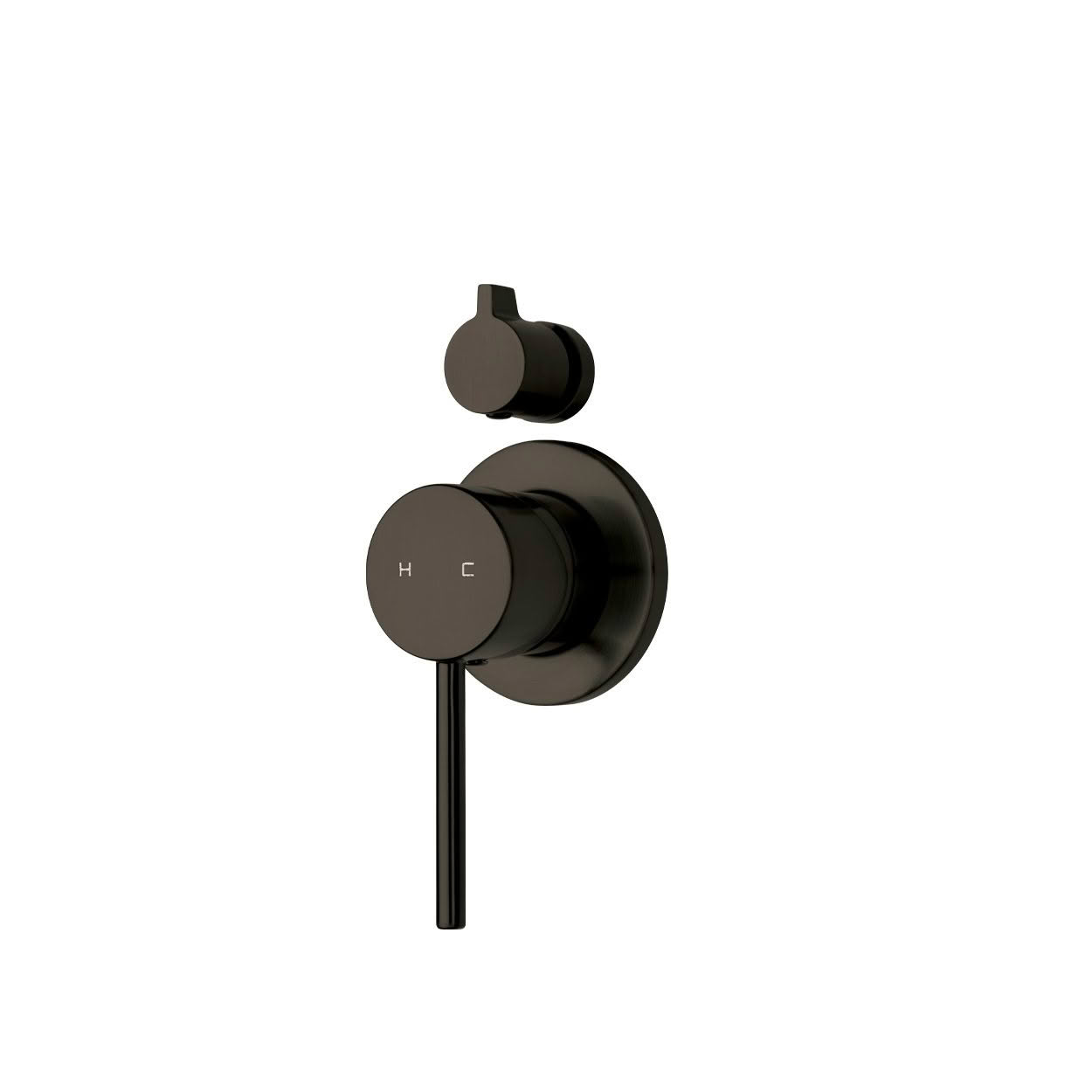 Voda Storm Shower Mixer with Diverter - Brushed Black