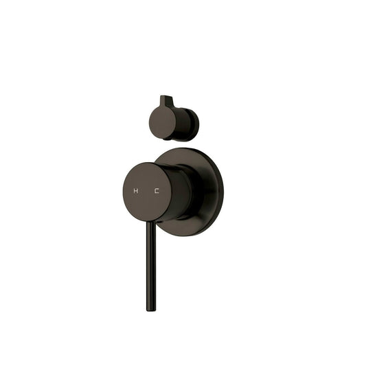 Voda Storm Shower Mixer with Diverter - Brushed Black