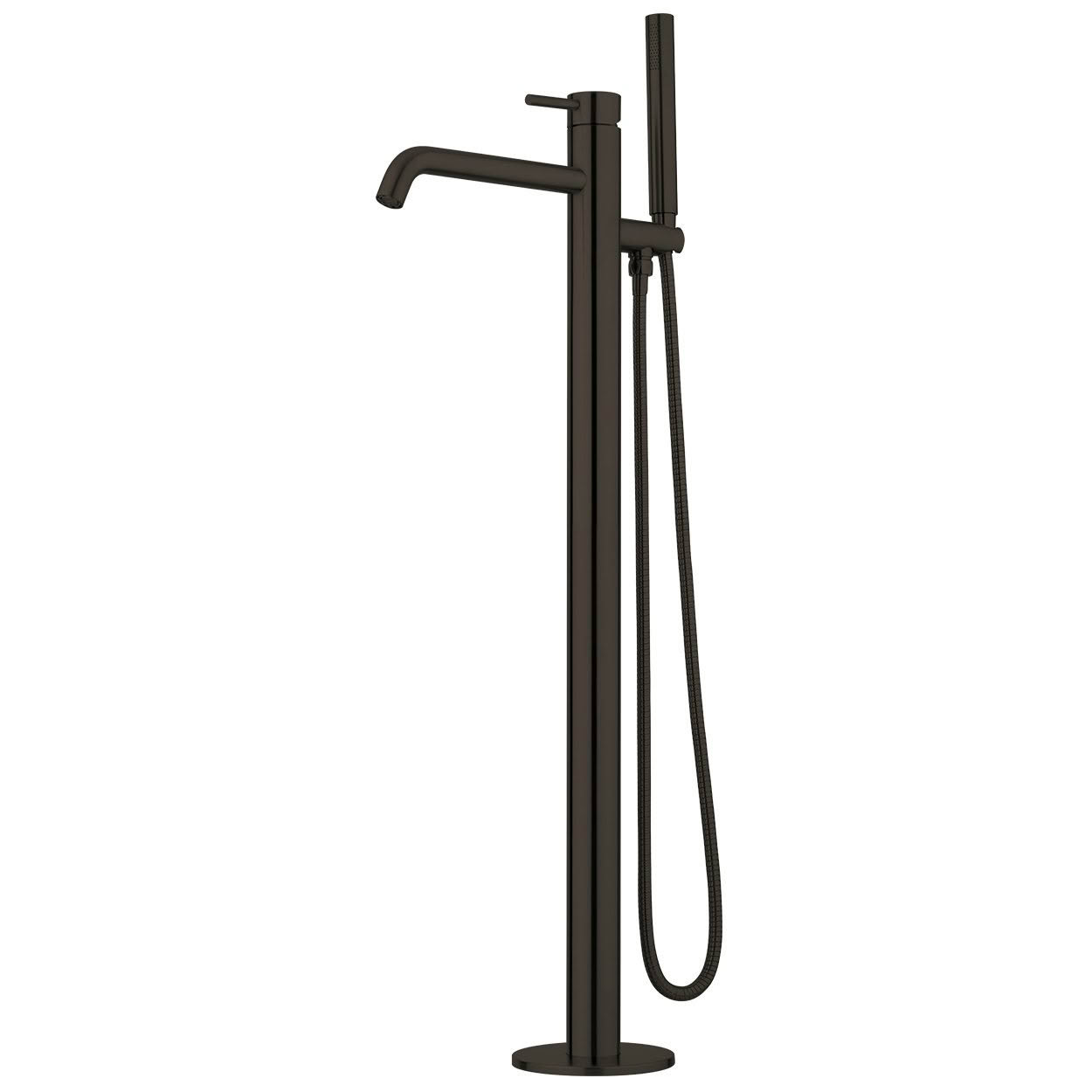 Voda Storm Floor Mounted Bath Mixer with Hand Shower - Brushed Black