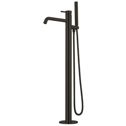 Voda Storm Floor Mounted Bath Mixer with Hand Shower - Brushed Black