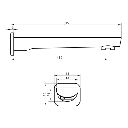 Voda Soul Bath Spout - Chrome
