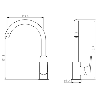 Voda Soul Gooseneck Sink Mixer - Chrome