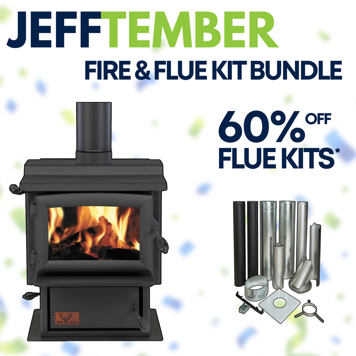 Woodsman The Stag Rural Multi-Fuel Burner and Flue Kit