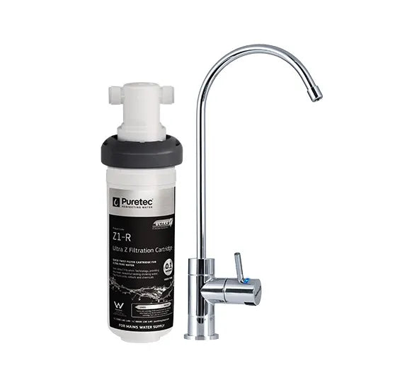Puretec Z18 Quick-Twist Undersink Water System with High Loop Designer Faucet